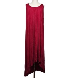 NWT New York & Company Maxi Sleeveless Dark Red Dress M High Low